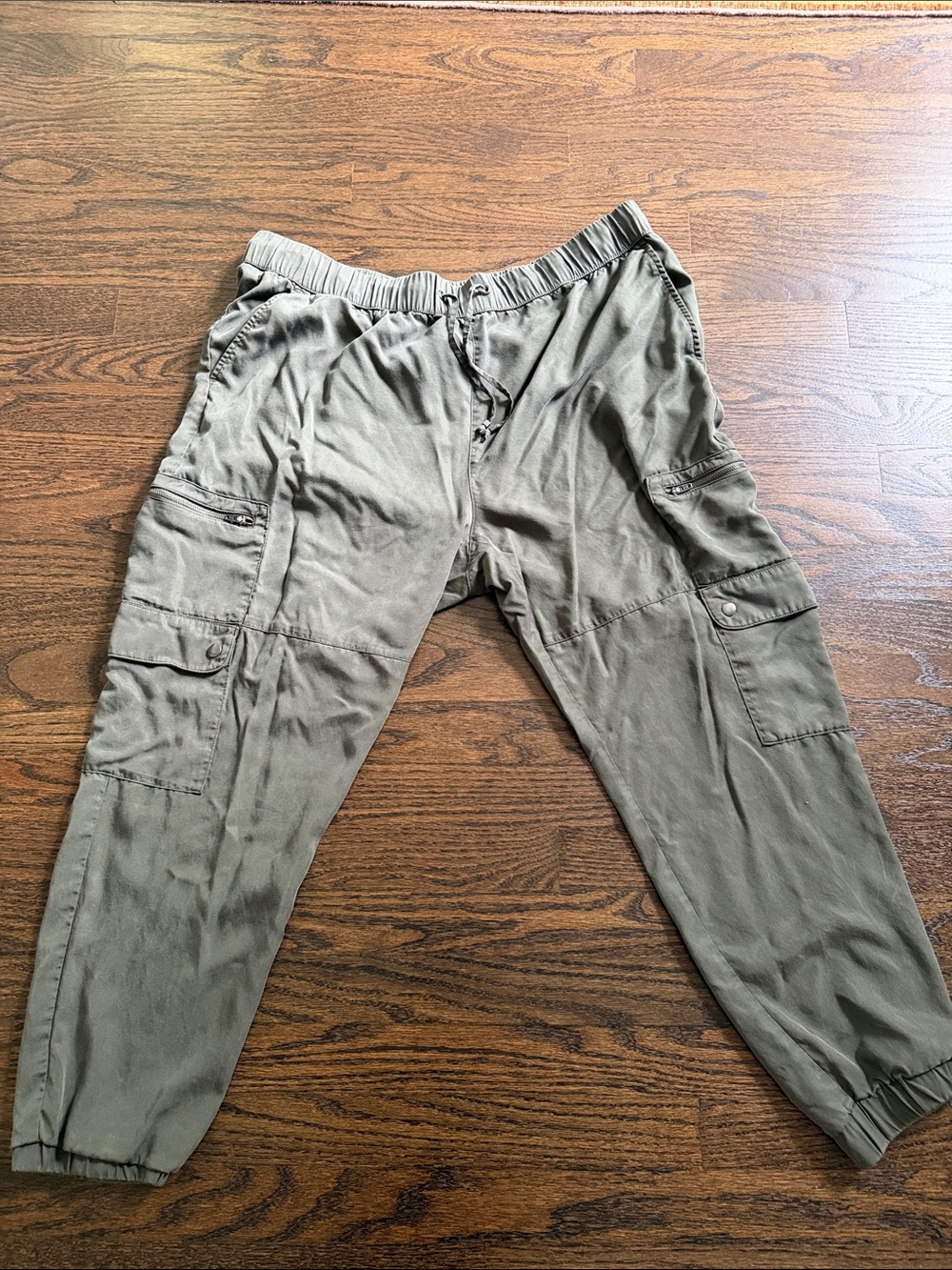 Banana Republic Olive Cargo Jogger Pants with Drawstring Waist